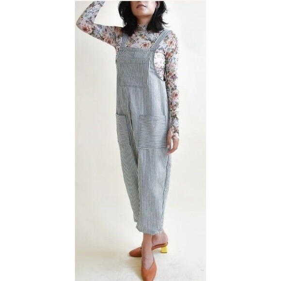 Altar Houseline “Cassie Coverall Railroad Stripe”  100% Hemp, Unisex Overall - Picture 3 of 11